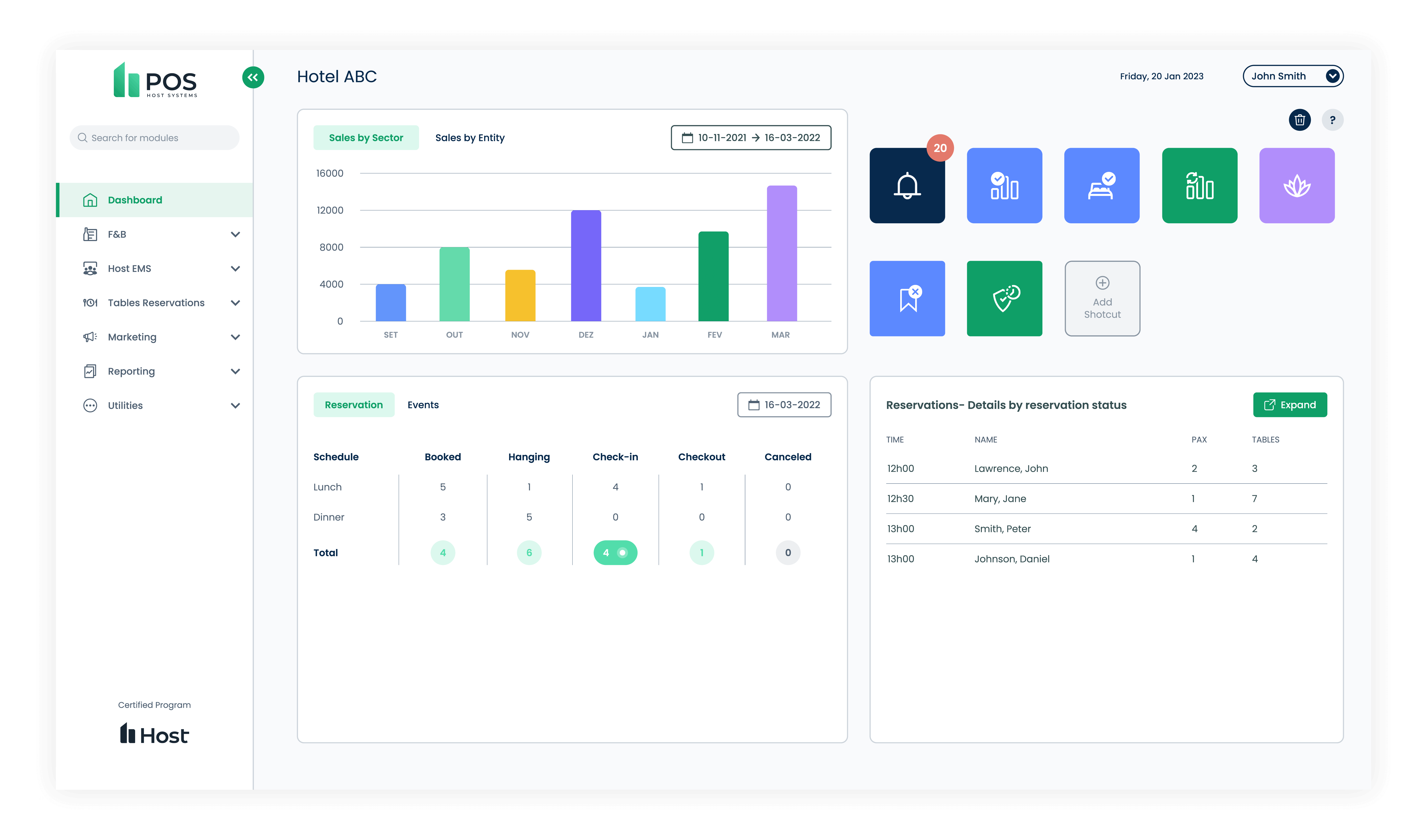 Host Hotel System screenshot